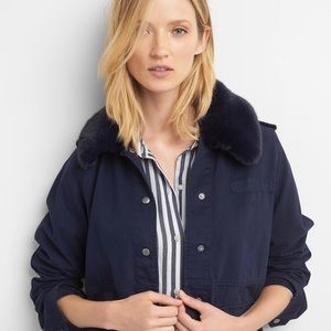 Gap Utility Jacket | Navy | Removable Fur Collar